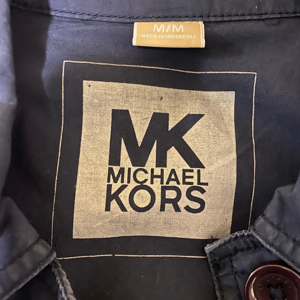 MK MICHAEL KORS Navy 3/4 sleeves Trench Medium